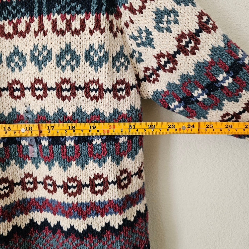 NWOT VTG EDDIE BAUER Women's Fair Isle Oversized Mock Neck Pullover Sweater Sz S - Picture 13 of 14
